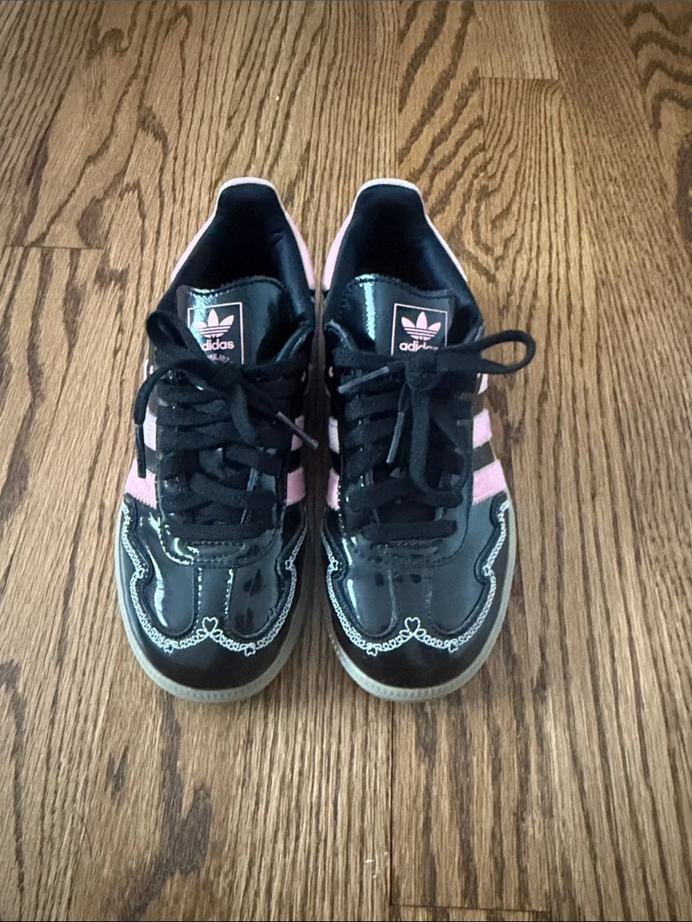 Adidas Kids Black Patent Sambas